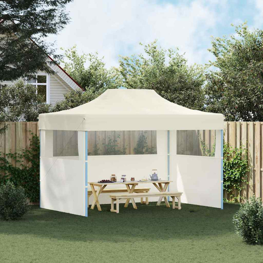 Professional Folding Party Tent with 3 Sidewalls 3x4 m Cream