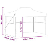 Professional Folding Party Tent with 3 Sidewalls 3x4 m Steel Cream