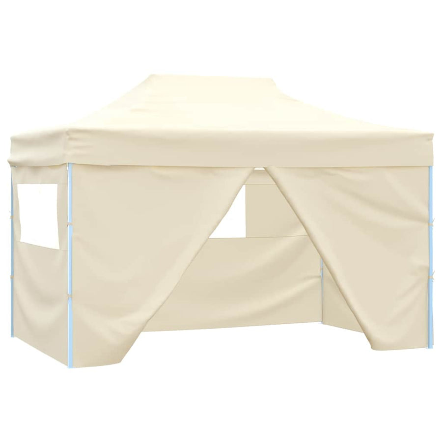 Professional Folding Party Tent with 4 Sidewalls 3x4 m Cream