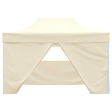 Professional Folding Party Tent with 4 Sidewalls 3x4 m Steel Cream - Top-Down View
