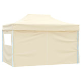 Professional Folding Party Tent with 4 Sidewalls 3x4 m Steel Cream - 45-Degree Angle