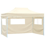 Professional Folding Party Tent with 4 Sidewalls 3x4 m Cream
