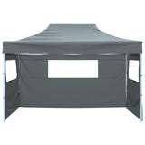 Professional Folding Party Tent with 3 Sidewalls 3x4 m Steel Anthracite - Side View