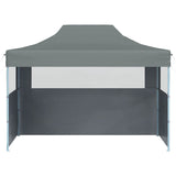 Professional Folding Party Tent with 3 Sidewalls 3x4 m Steel Anthracite - Top-Down View