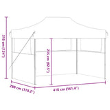 Professional Folding Party Tent with 3 Sidewalls 3x4 m Steel Anthracite