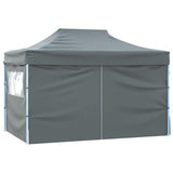 Professional Folding Party Tent with 4 Sidewalls 3x4 m Steel Anthracite - 45-Degree Angle