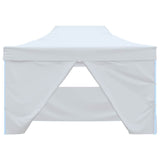 Professional Folding Party Tent with 4 Sidewalls 280x410x315 cm Steel White