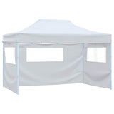 Professional Folding Party Tent with 4 Sidewalls 280x410x315 cm Steel White - Rear View