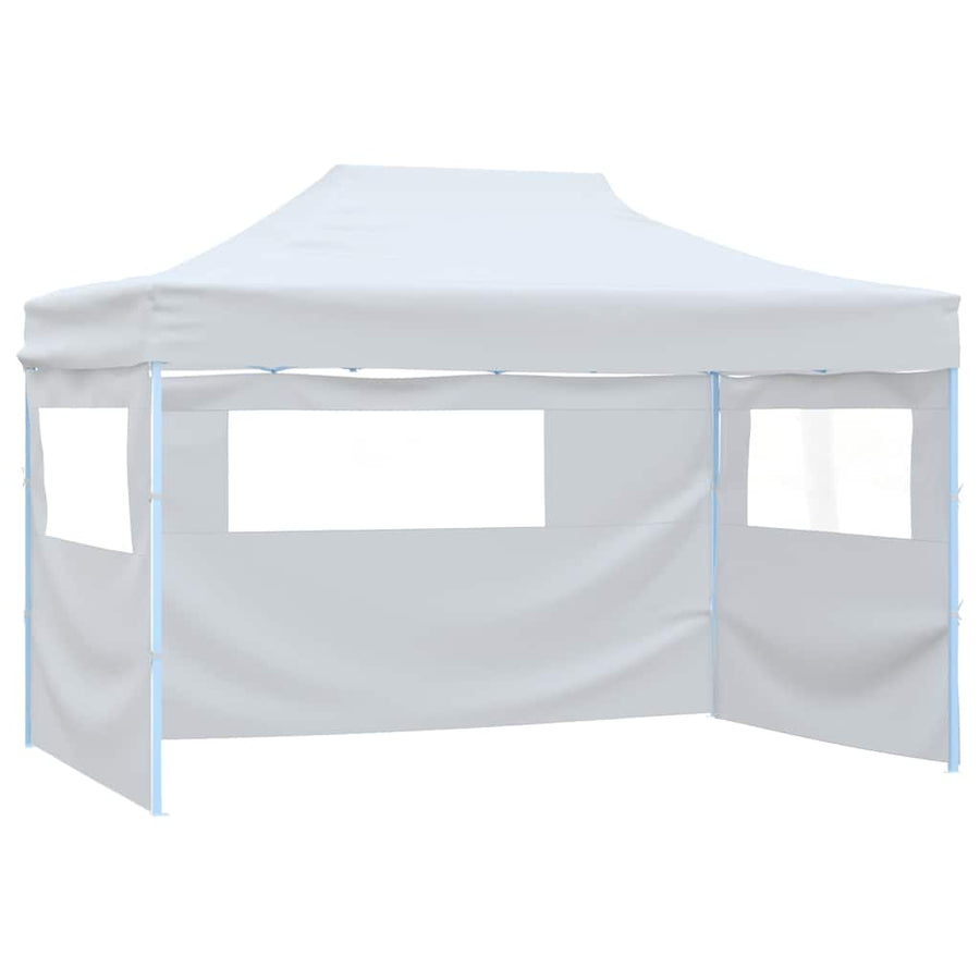 Professional Folding Party Tent with 4 Sidewalls White