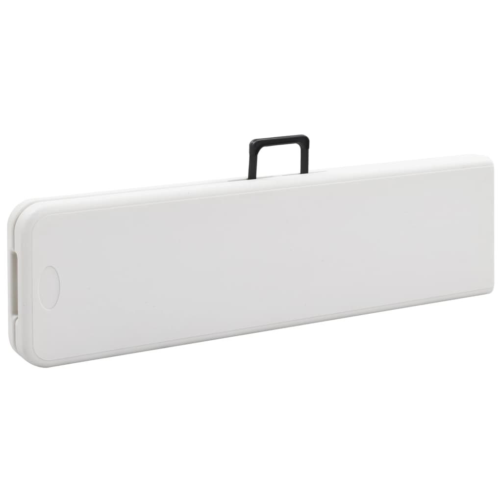 Folding Garden Benches 2 pcs 180 cm HDPE White