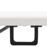 Folding Garden Benches 2 pcs 180 cm HDPE White - Close-Up Angle