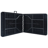 Folding Garden Table Black 180x75x72 cm HDPE Imitation Rattan - Top-Down View