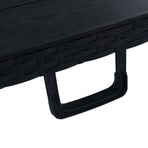 Folding Garden Table Black 180x75x72 cm HDPE Imitation Rattan