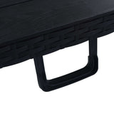Folding Garden Table Black 180x75x72 cm HDPE Imitation Rattan - 45-Degree Angle