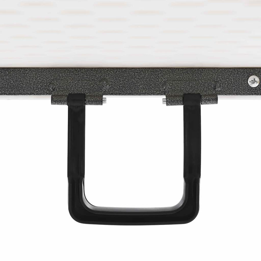 Folding Garden Table with 2 Benches 180 cm Steel and HDPE White