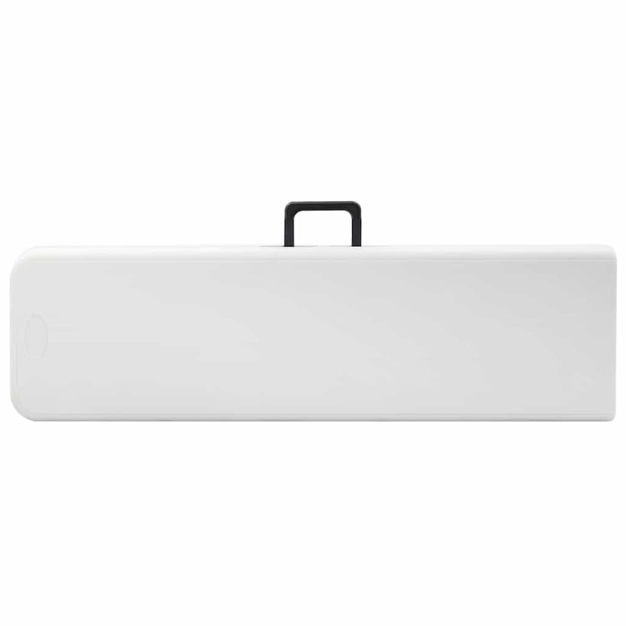 Folding Garden Table with 2 Benches 180 cm Steel and HDPE White