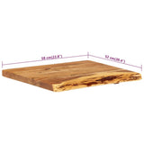 Bathroom Vanity Top Solid Acacia Wood 58x52x3.8 cm - Close-Up Angle