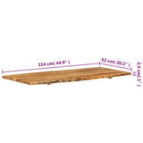 Bathroom Vanity Top Solid Acacia Wood 114x52x2.5 cm - Close-Up Angle
