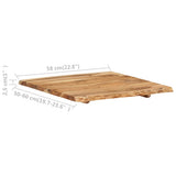 Table Top Solid Acacia Wood 58x(50-60)x2.5 cm