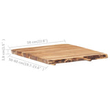 Table Top Solid Acacia Wood 58x(50-60)x3.8 cm - Side View