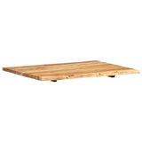 Table Top Solid Acacia Wood 80x(50-60)x2.5 cm - Close-Up Angle