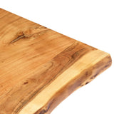 Table Top Solid Acacia Wood 80x(50-60)x3.8 cm - Side View