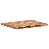 Table Top Solid Acacia Wood 80x(50-60)x3.8 cm - Rear View