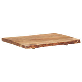 Table Top Solid Acacia Wood 80x(50-60)x3.8 cm - Close-Up Angle