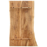 Table Top Solid Acacia Wood 100x(50-60)x2.5 cm - Front View