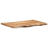 Table Top Solid Acacia Wood 100x(50-60)x3.8 cm - Rear View