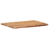 Table Top Solid Acacia Wood 100x(50-60)x3.8 cm - Close-Up Angle