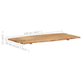 Table Top Solid Acacia Wood 118x(50-60)x2.5 cm - Top-Down View