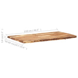Table Top Solid Acacia Wood 118x(50-60)x3.8 cm - Top-Down View