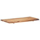 Table Top Solid Acacia Wood 118x(50-60)x3.8 cm - Close-Up Angle
