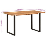 Dining Table 140x70x76 cm Solid Acacia Wood - Low Angle