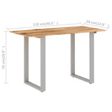 Dining Table 118x58x76 cm Solid Acacia Wood