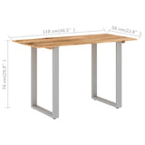 Dining Table 118x58x76 cm Solid Acacia Wood - Low Angle