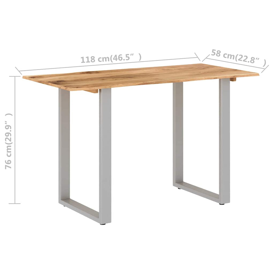 Dining Table 118x58x76 cm Solid Acacia Wood