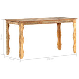 Dining Table 140x70x76 cm Solid Wood Reclaimed - Top-Down View