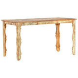 Dining Table 140x70x76 cm Solid Wood Reclaimed - Close-Up Angle