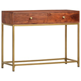 Console Table 100x35x76 cm Solid Wood Acacia - Rear View