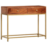 Console Table 100x35x76 cm Solid Wood Acacia - Close-Up Angle