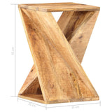Side Table 35x35x55 cm Solid Wood Mango - Top-Down View
