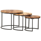 Nesting Tables 3 pcs Solid Wood Acacia - Rear View
