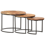 Nesting Tables 3 pcs Solid Wood Acacia - Low Angle