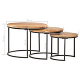 Nesting Tables 3 pcs Solid Wood Acacia