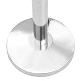 Stanchion with Belt Airport Barrier Stainless Steel Silver - Top-Down View