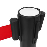 Stanchion with Belt Airport Barrier Steel Black - Side View
