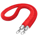 Stanchion Stand Rope Red and Silver Velvet - Front View