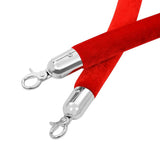 Stanchion Stand Rope Red and Silver Velvet - Side View